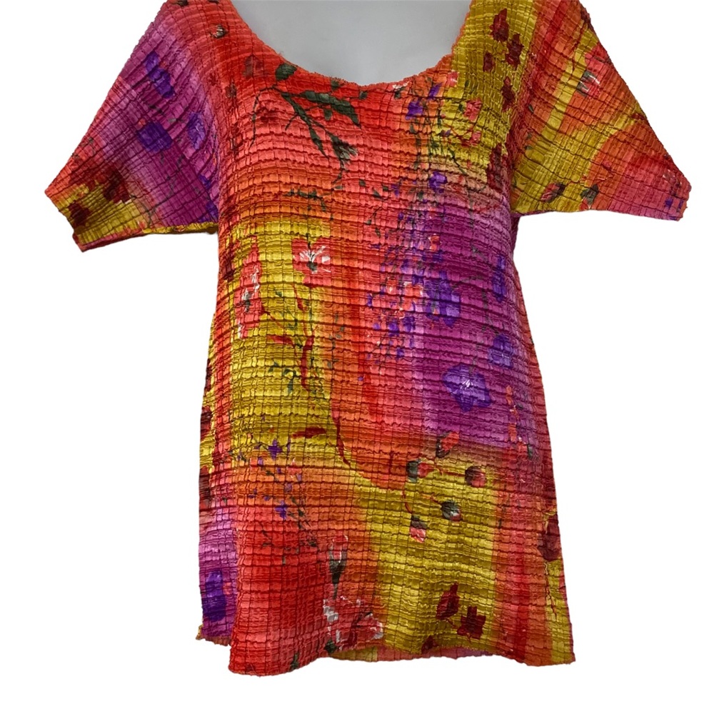 Vintage Floral Colorful Textured Top